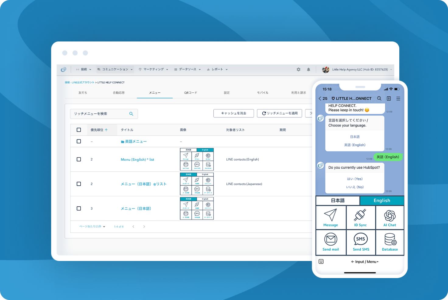 顧客ごとのリッチメニュー表示のイメージ