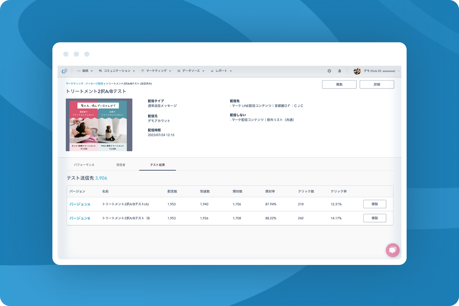 メッセージ配信のA/Bテスト